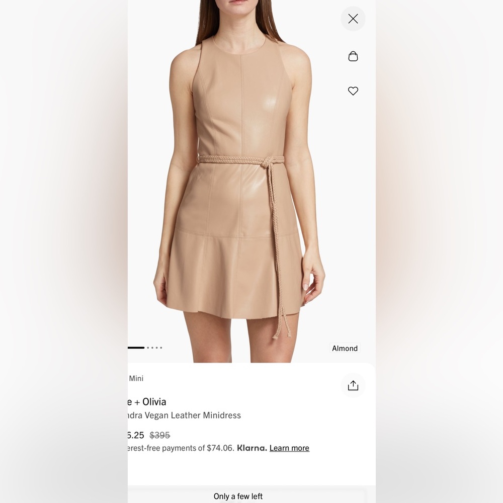 Alice + Olivia Vegan Leandra Leather Dress size 2